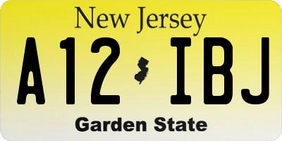NJ license plate A12IBJ