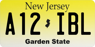NJ license plate A12IBL