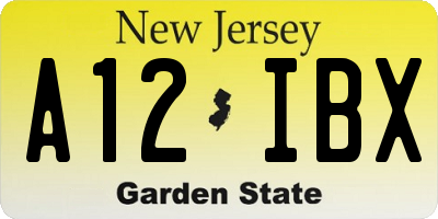 NJ license plate A12IBX