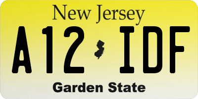 NJ license plate A12IDF