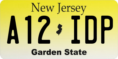 NJ license plate A12IDP