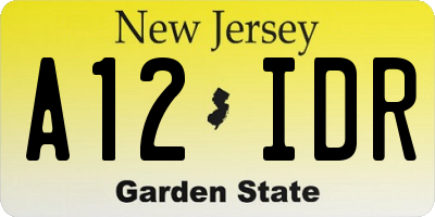 NJ license plate A12IDR