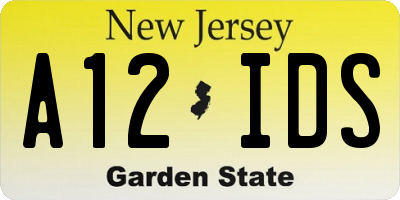 NJ license plate A12IDS