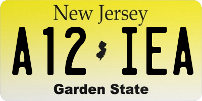 NJ license plate A12IEA
