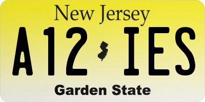 NJ license plate A12IES