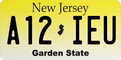 NJ license plate A12IEU