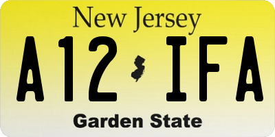 NJ license plate A12IFA