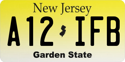 NJ license plate A12IFB