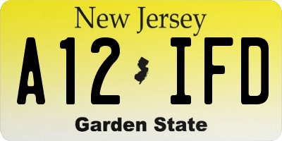 NJ license plate A12IFD