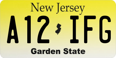 NJ license plate A12IFG
