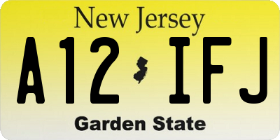 NJ license plate A12IFJ