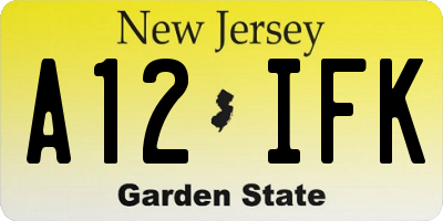 NJ license plate A12IFK