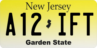 NJ license plate A12IFT