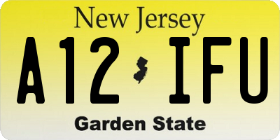 NJ license plate A12IFU
