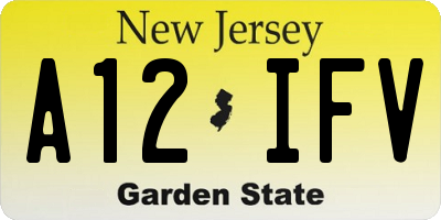NJ license plate A12IFV