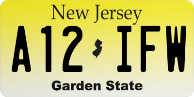 NJ license plate A12IFW