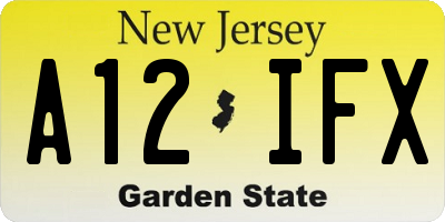 NJ license plate A12IFX