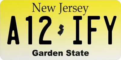 NJ license plate A12IFY