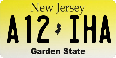 NJ license plate A12IHA