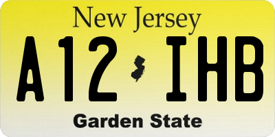 NJ license plate A12IHB