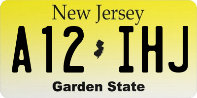 NJ license plate A12IHJ
