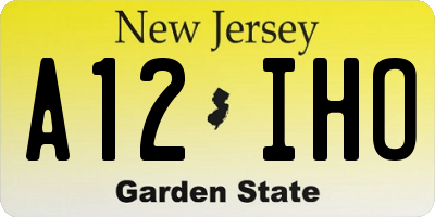 NJ license plate A12IHO