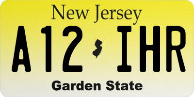 NJ license plate A12IHR
