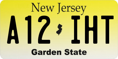 NJ license plate A12IHT