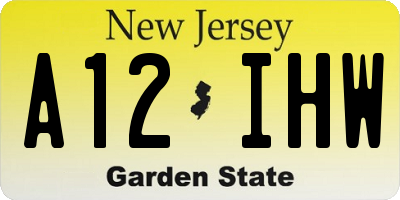 NJ license plate A12IHW
