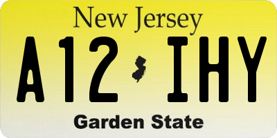 NJ license plate A12IHY