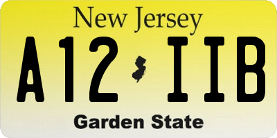 NJ license plate A12IIB