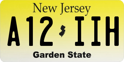 NJ license plate A12IIH