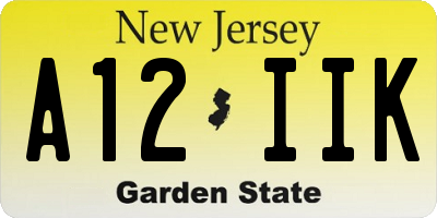 NJ license plate A12IIK
