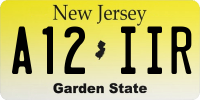 NJ license plate A12IIR