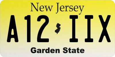 NJ license plate A12IIX