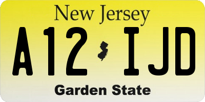 NJ license plate A12IJD