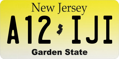 NJ license plate A12IJI