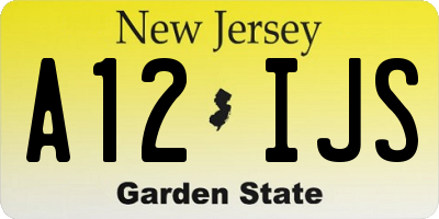 NJ license plate A12IJS