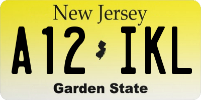 NJ license plate A12IKL