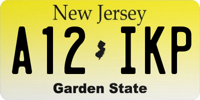 NJ license plate A12IKP