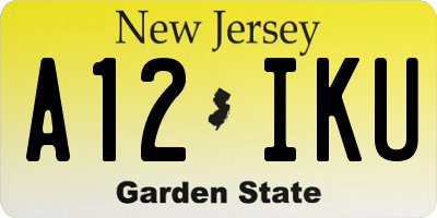 NJ license plate A12IKU