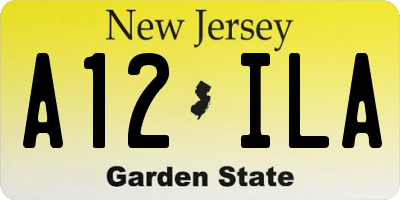 NJ license plate A12ILA