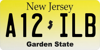 NJ license plate A12ILB