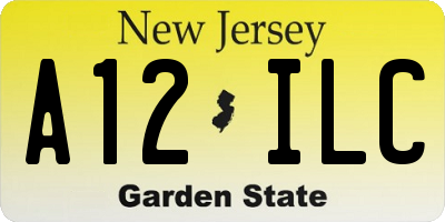 NJ license plate A12ILC