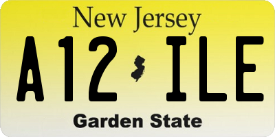 NJ license plate A12ILE