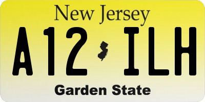 NJ license plate A12ILH