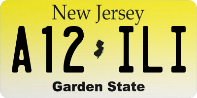 NJ license plate A12ILI