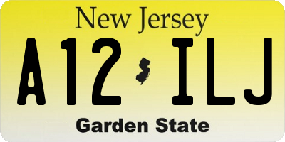 NJ license plate A12ILJ