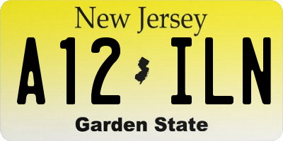 NJ license plate A12ILN