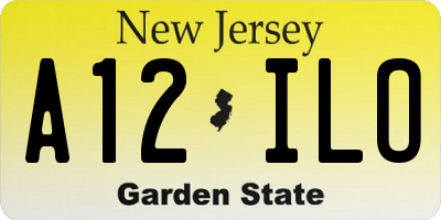 NJ license plate A12ILO